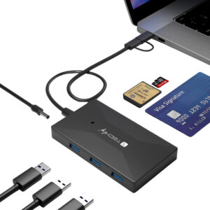 Lettore di Memorie SD/TF Smart Card con Hub 3 Porte USB