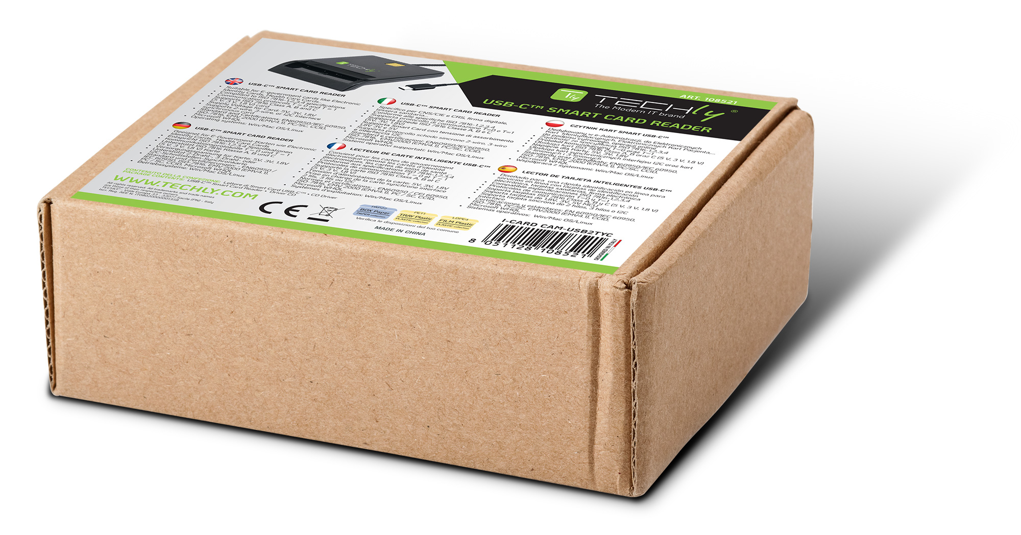 Lettore/Scrittore di Smart Card USB-C™ Compatto Nero - immagine 2