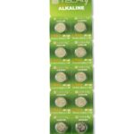 Batteria a Bottone Alcalina AG13 LR44 A76 GP76A 357 (set 10 pz)