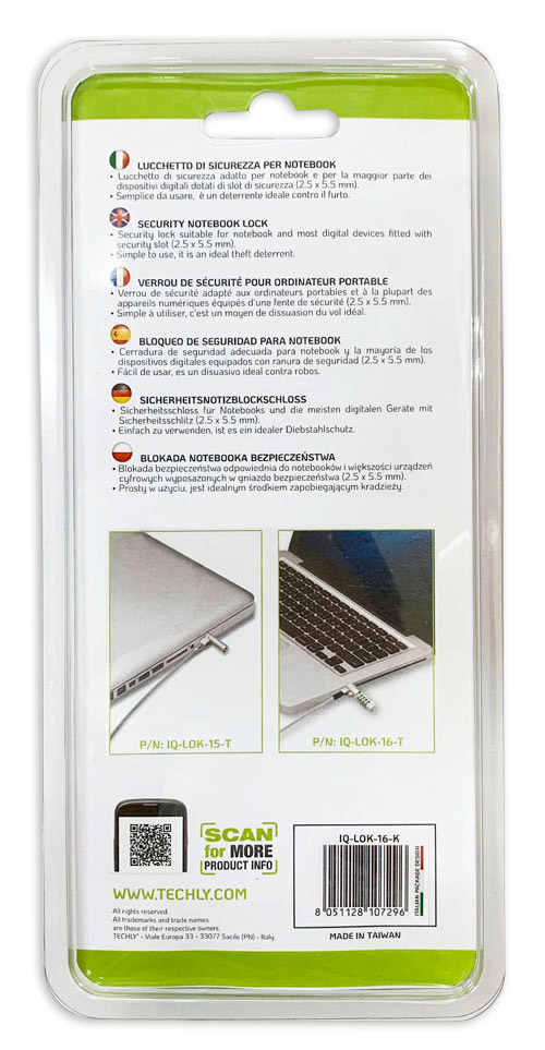 Lucchetto di Sicurezza per Notebook con Chiave per HP Nano - immagine 8