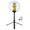 Luce LED 26RGB Anello ø25cm con Treppiede Estensibile Selfie Stick - immagine 2