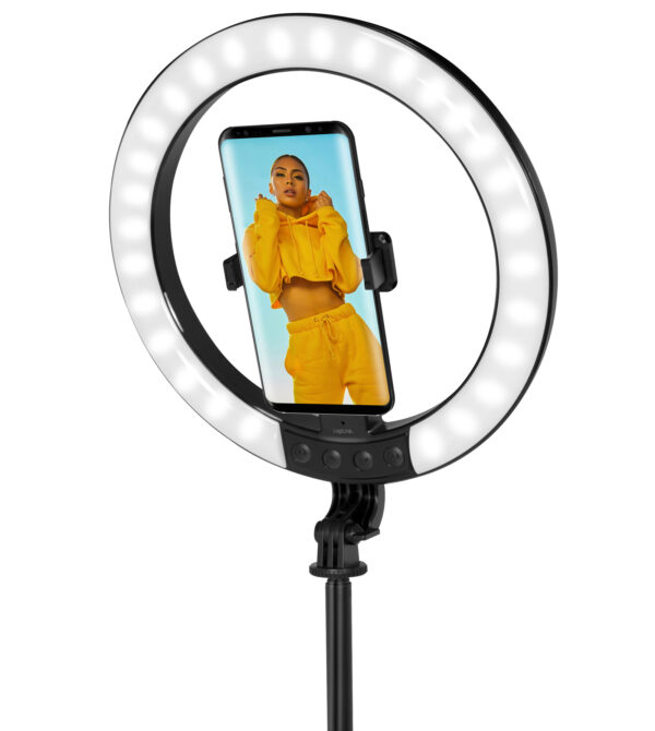Luce LED 26RGB Anello ø25cm con Treppiede Estensibile Selfie Stick - immagine 6