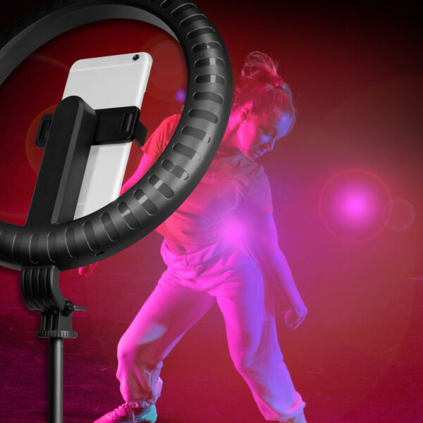 Luce LED 26RGB Anello ø25cm con Treppiede Estensibile Selfie Stick - immagine 9