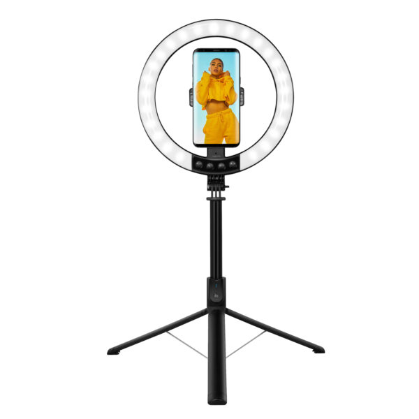 Luce LED 26RGB Anello ø25cm con Treppiede Estensibile Selfie Stick - immagine 10