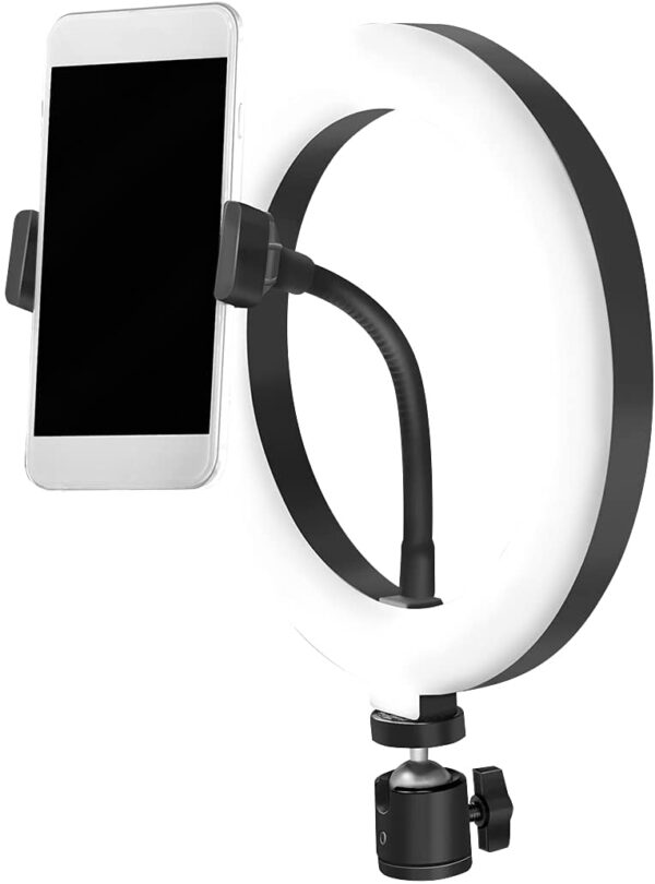 Luce LED Anello 20cm per 1/4'' Regolazione Luminosità Stand Smartphone - immagine 7
