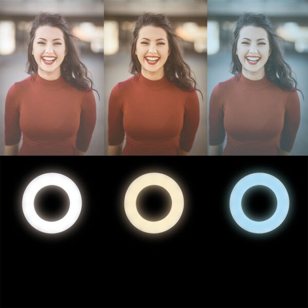 Luce LED Anello 20cm per 1/4'' Regolazione Luminosità Stand Smartphone - immagine 4