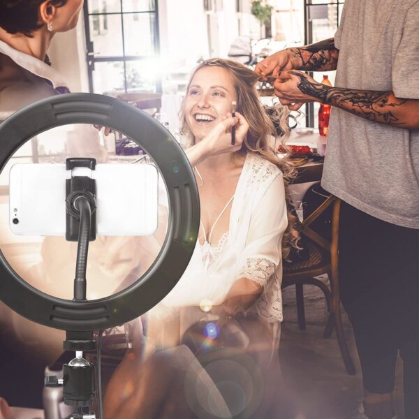 Luce LED Anello 20cm per 1/4'' Regolazione Luminosità Stand Smartphone - immagine 5