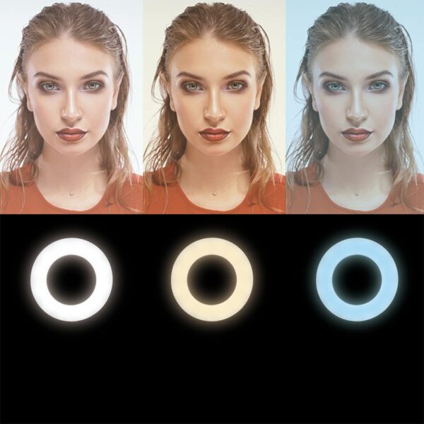 Luce LED Anello 25cm Regolazione Luminosità Stand Smartphone - immagine 5