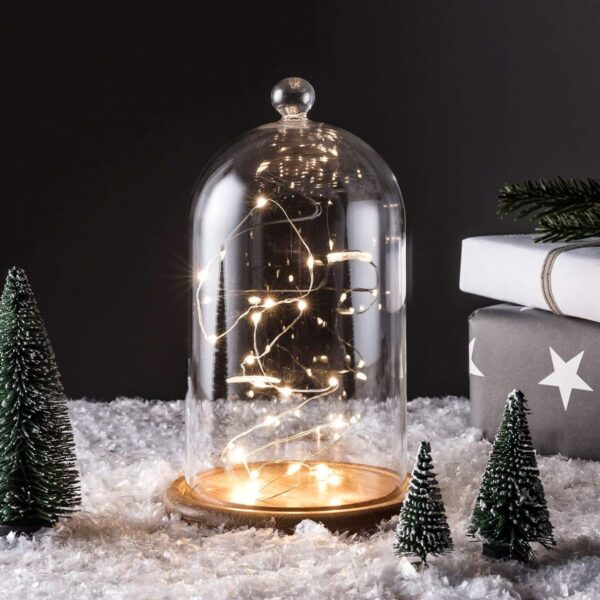 Luci Natalizie da Interno 20 LED a Filo Argentato con Timer A++ - immagine 8