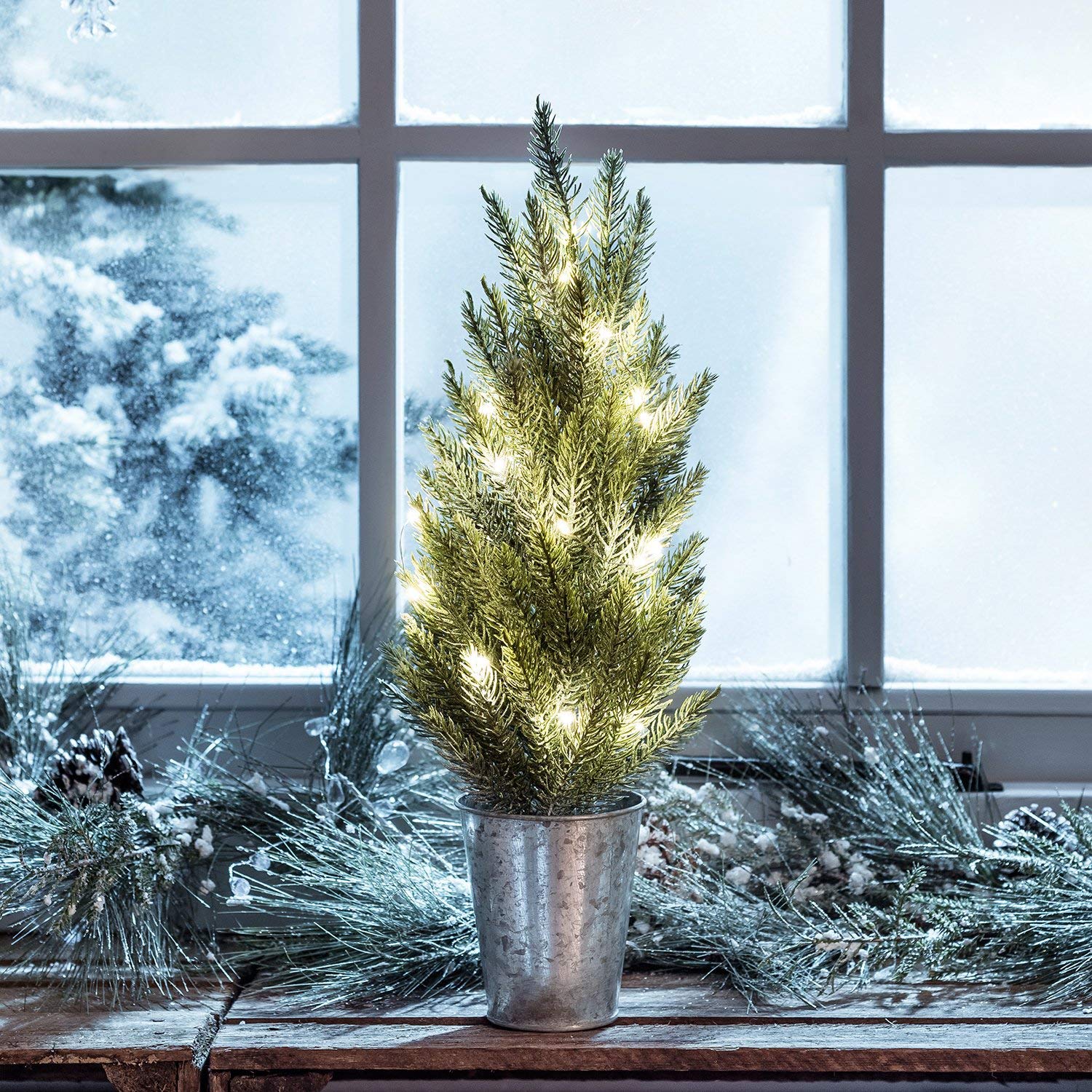 Luci Natalizie da Interno 20 LED a Filo Argentato con Timer A++ - immagine 7