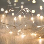 Luci Natalizie da Interno 20 LED a Filo Argentato con Timer A++