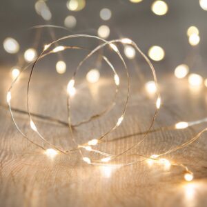 Luci Natalizie da Interno 20 LED a Filo Argentato con Timer A++