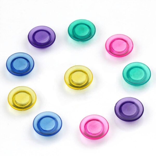 Calamite per Lavagna Magnetica Magneti Trasparenti Colorati 10 pz - immagine 5
