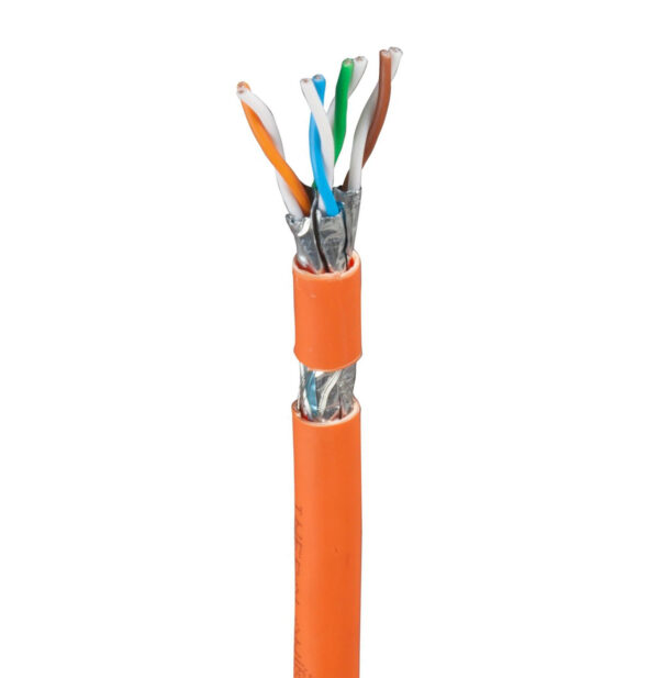 Bobina S/FTP, 4 coppie, Cavo Cat.7 1000 MHz Rame 500m Rigido Arancione - immagine 2