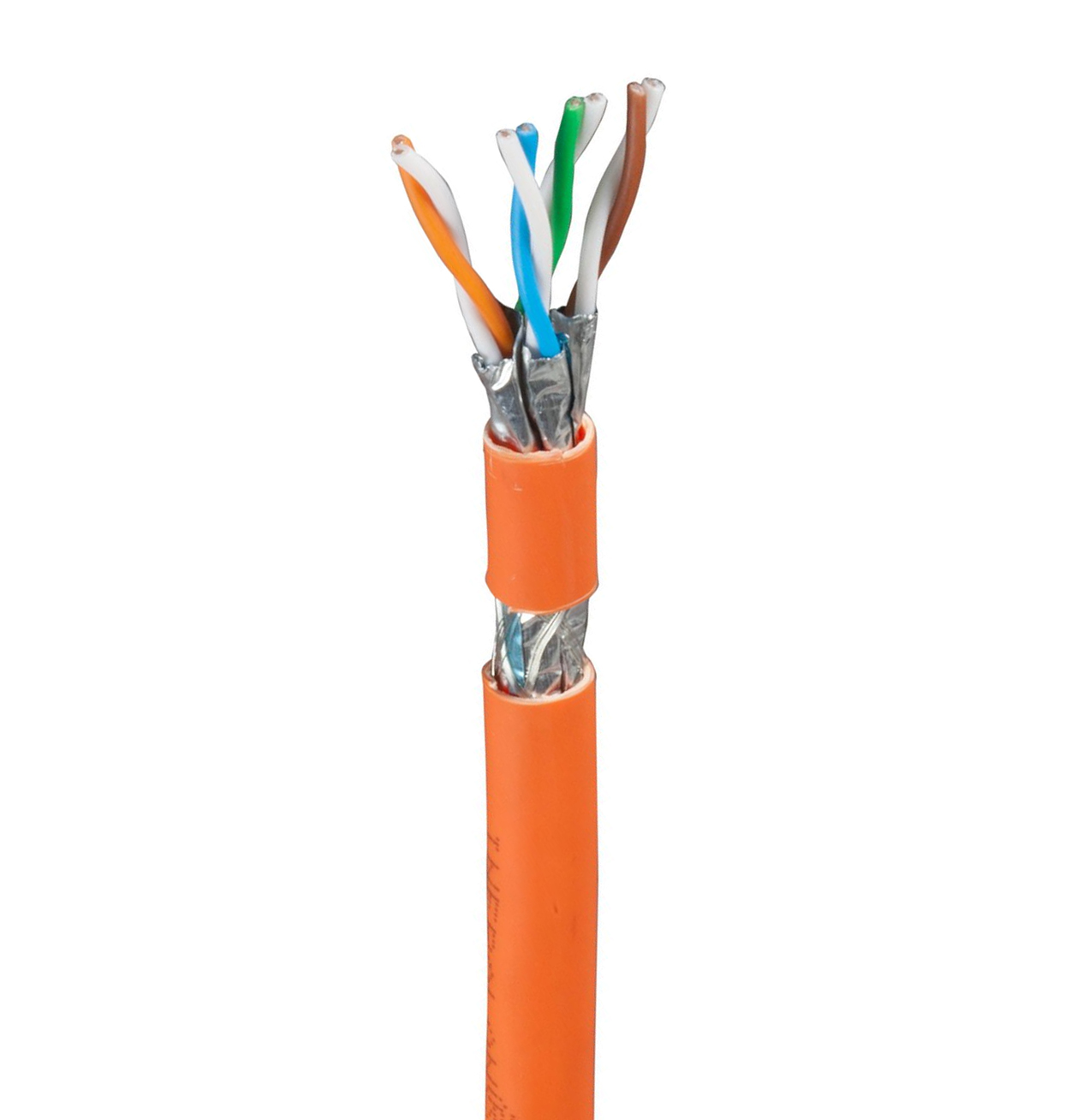 Bobina S/FTP, 4 coppie, Cavo Cat.7 1000 MHz Rame 500m Rigido Arancione - immagine 2