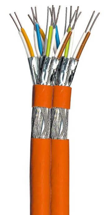Bobina S/FTP, 4 coppie, Cavo Cat.7 1000 MHz Rame 500m Rigido Arancione - immagine 3