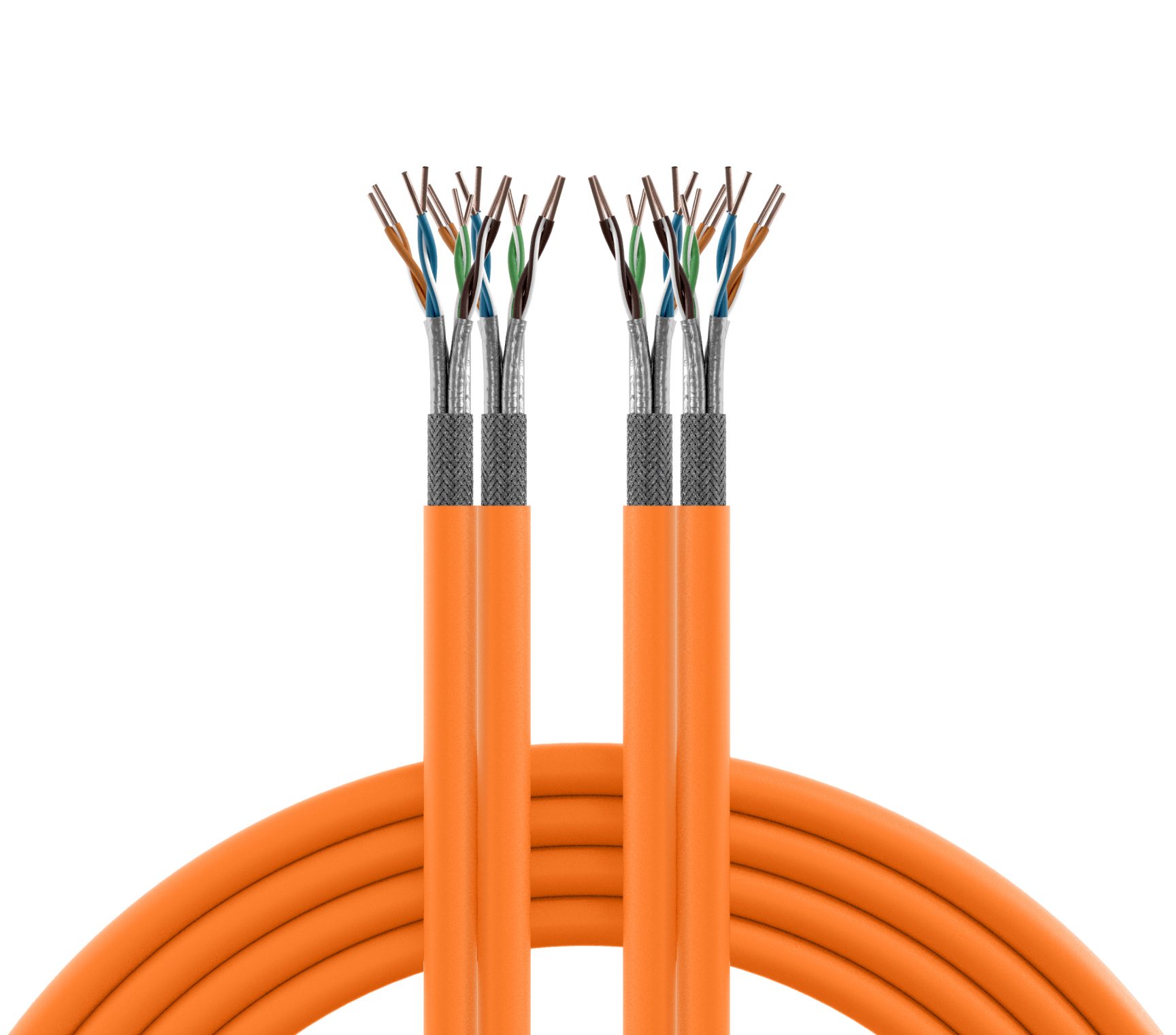 Matassa S/FTP Cavo Cat.7 Rame 1000MHz Duplex Eca 100m Rigido Arancione - immagine 2