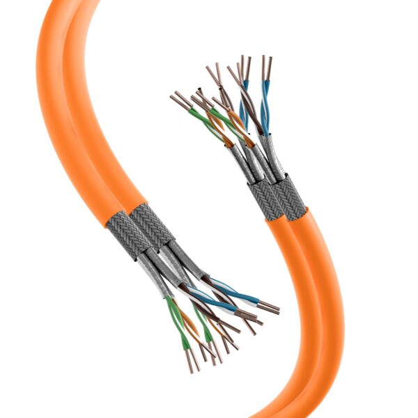 Matassa S/FTP Cavo Cat.7 Rame 1000MHz Duplex Eca 100m Rigido Arancione - immagine 4