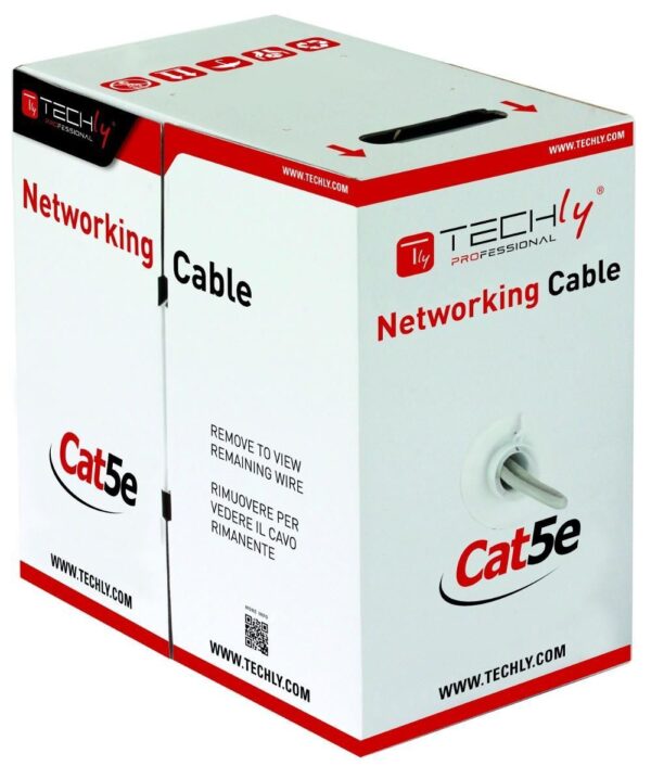 Matassa U/UTP Cavo Cat.5E CCA 305m Flessibile Grigio - immagine 2
