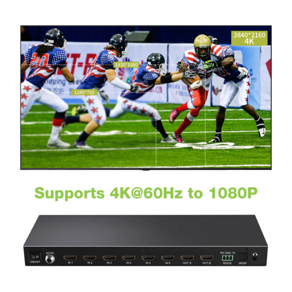Matrix HDMI 2.0 6X 2 18Gbps 4k@60Hz con Audio e ARC - immagine 7