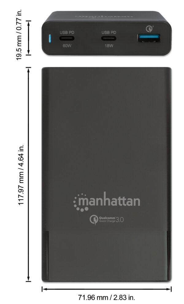 Stazione di ricarica USB-C™ PD 65W Nero - immagine 2
