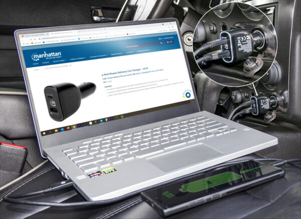 Caricabatteria da Auto con Alimentazione a 2 porte - 78 W - immagine 6