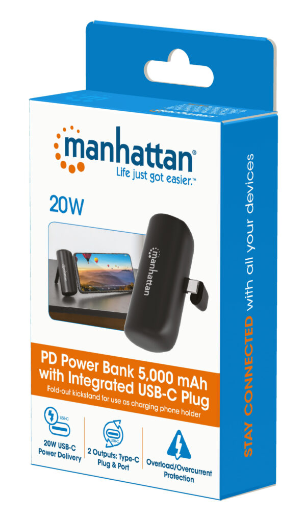 Power Bank PD 5000 mAh con Presa USB-C™ Integrata 20W Nero - immagine 2
