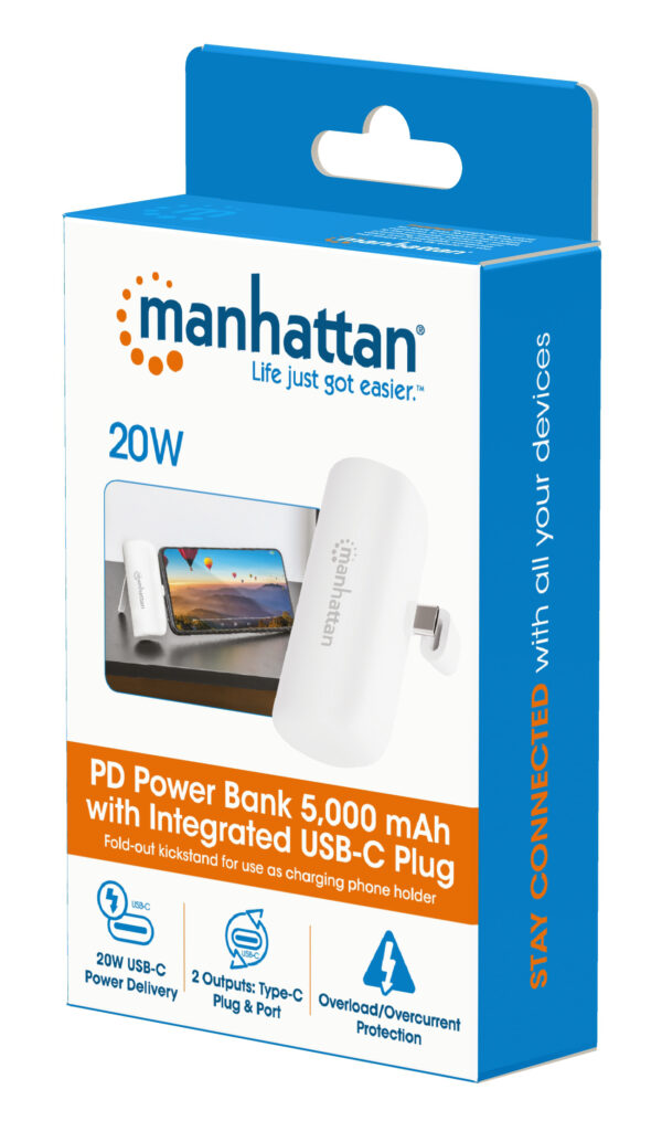 Power Bank PD 5000 mAh con Presa USB-C™ Integrata 20W Bianco - immagine 2