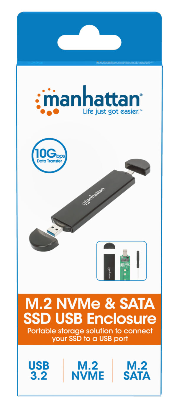 Box Esterno USB SSD M.2 NVMe e SATA Connessioni USB-C™ e USB A - immagine 2