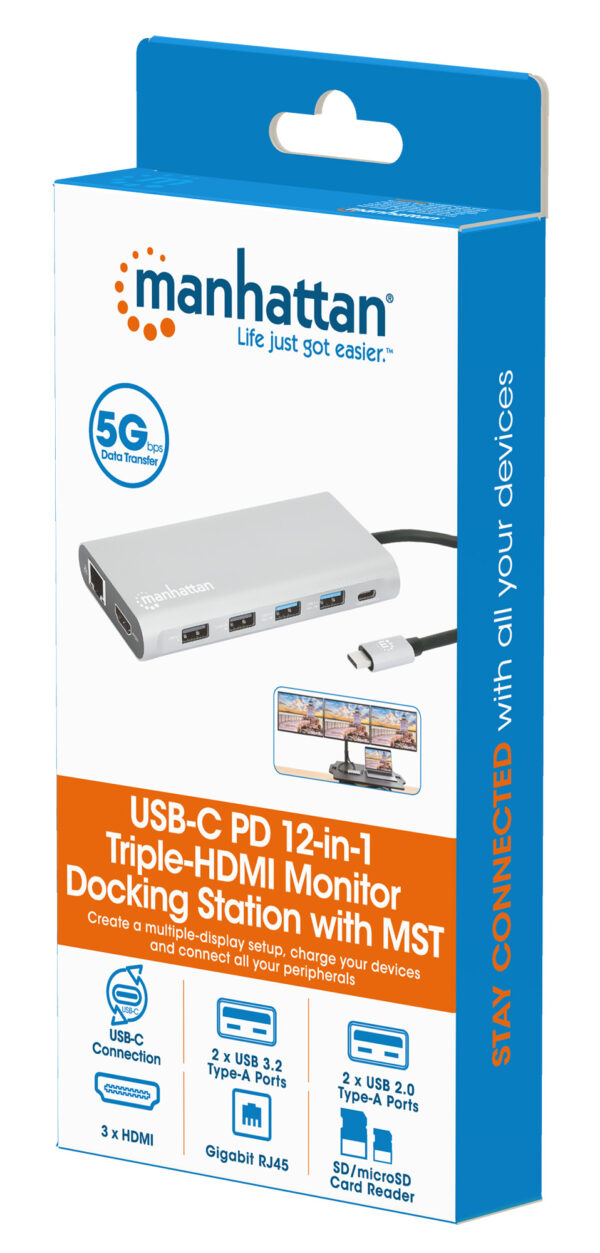 Docking Station USB-C™ PD 12-in-1 5 Porte USB SD e MicroSD HDMI con MST 4K - immagine 2
