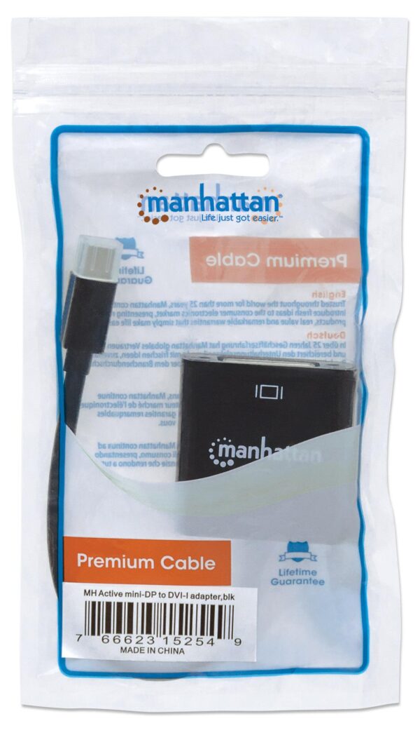 Convertitore Attivo MiniDP M a DVI F 15cm 4K Nero - immagine 2