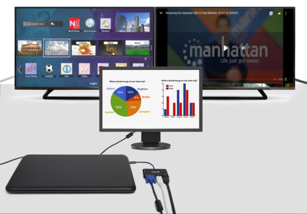 Convertitore Audio Video USB-C™ Multiporta - Hub MST HDMI DP VGA - immagine 5