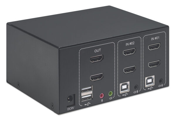Switch KVM HDMI 2 porte Doppio monitor - immagine 6