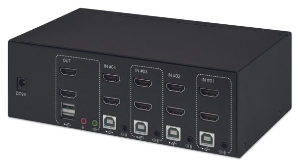 Switch KVM HDMI 4 porte Doppio monitor - immagine 5