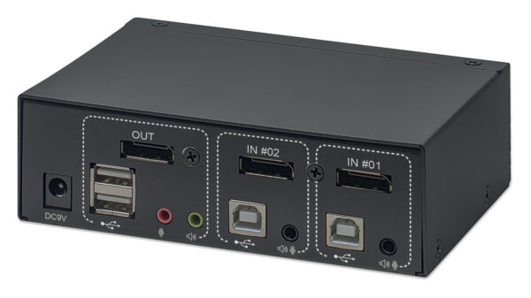 Switch KVM DisplayPort 1.2 a 2 porte 4K con Audio - immagine 6