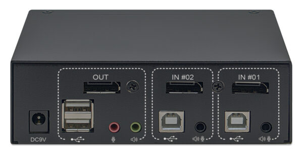 Switch KVM DisplayPort 1.2 a 2 porte 4K con Audio - immagine 7
