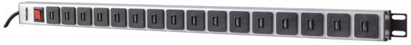 Multipresa per Rack Montaggio Verticale 16 uscite USB tipo A Spina Schuko Angolata - immagine 4