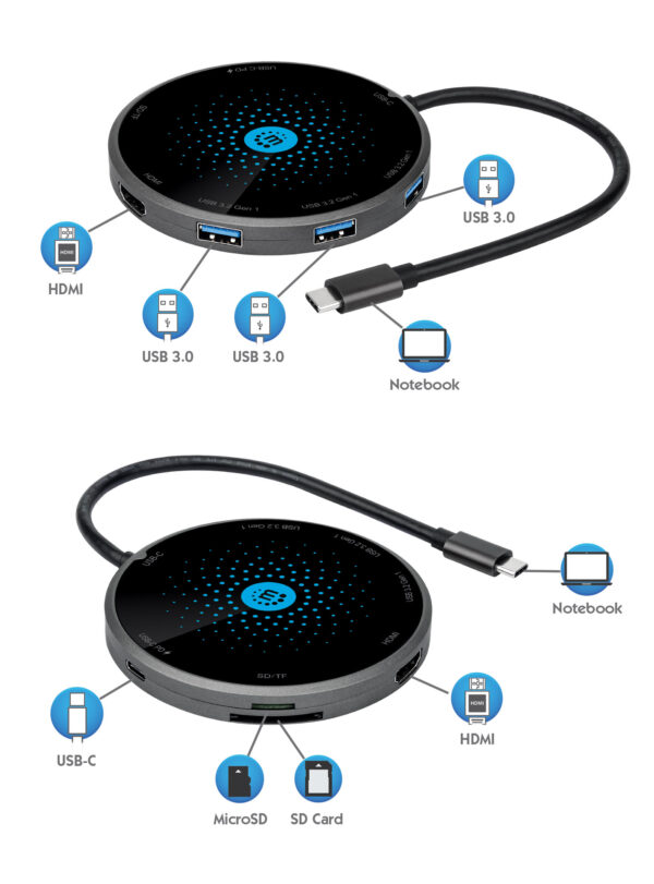 Docking Station USB-C™ 8-in-1 con Pad di Ricarica Wireless - immagine 6