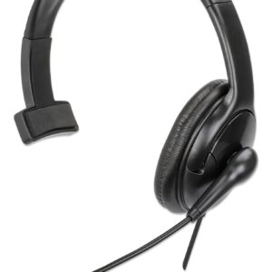 Cuffia Mono USB con Microfono Reversibile Cavo 2m