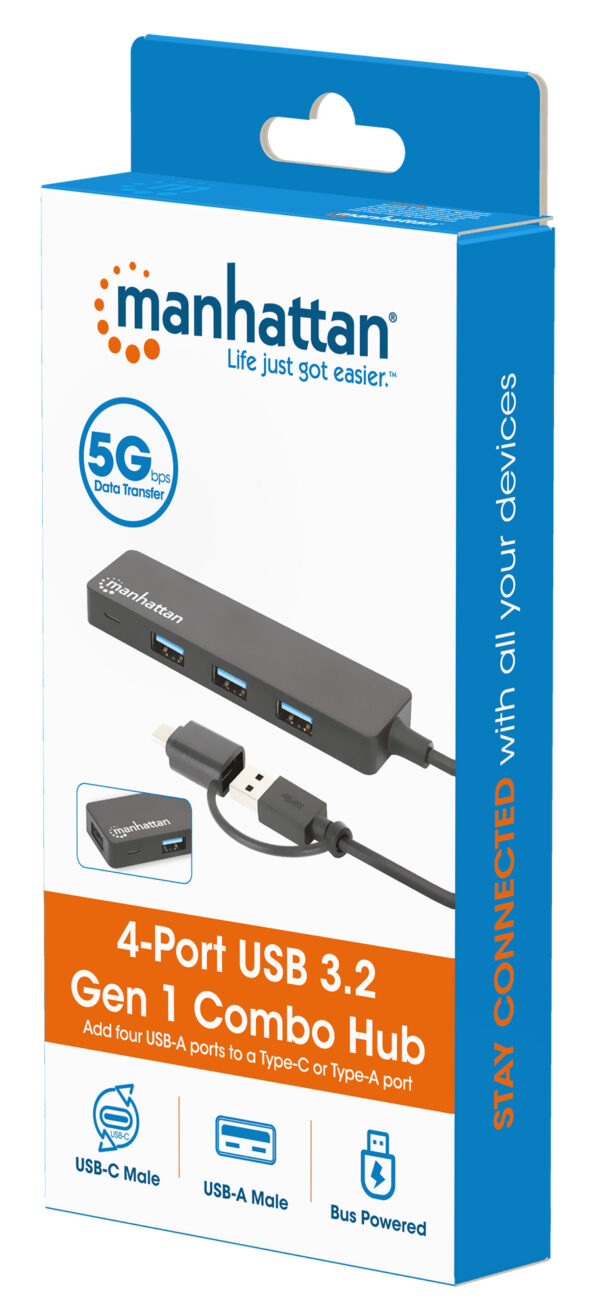 Hub USB 3.2 Gen1 4 Porte Combo USB-A e USB-C™ - immagine 2