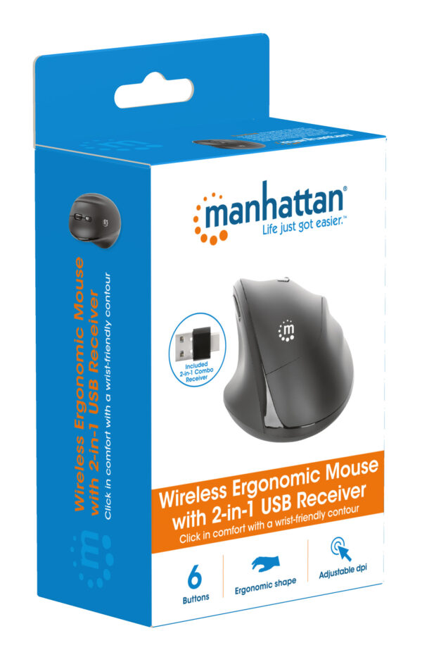 Mouse Ergonomico Wireless con Ricevitore USB-A e USB-C™ 2 in 1 - immagine 10