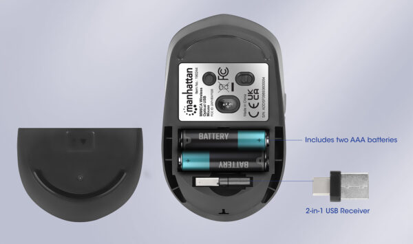 Mouse Ottico USB Wireless 1600dpi Compatto Nero - immagine 10