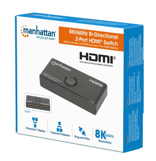 Switch HDMI 2 Porte 8K@60Hz Bidirezionale - immagine 2