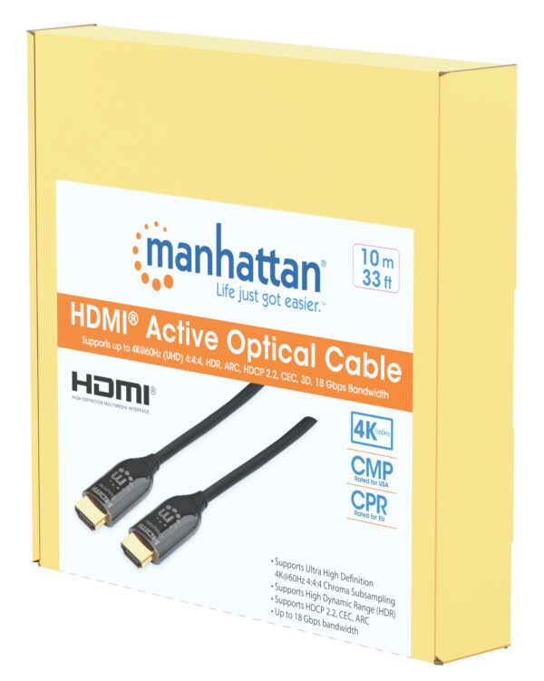 Cavo Plenum-Rated HDMI Attivo in Fibra Ottica 10m - immagine 2