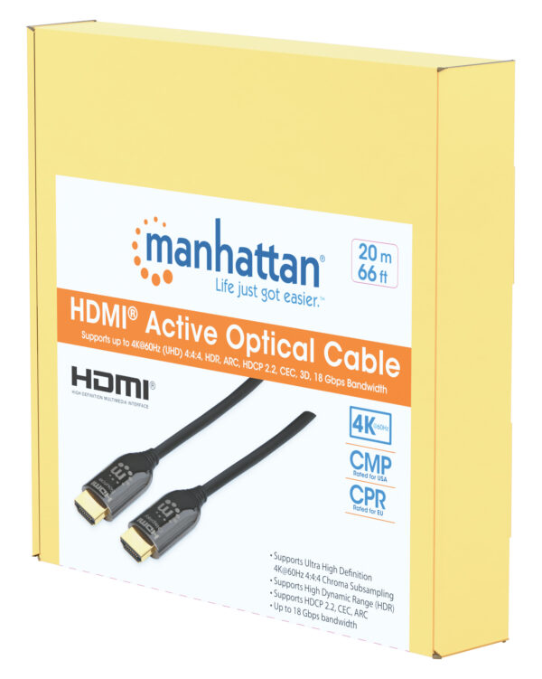 Cavo Plenum-Rated HDMI Attivo in Fibra Ottica 20m - immagine 2