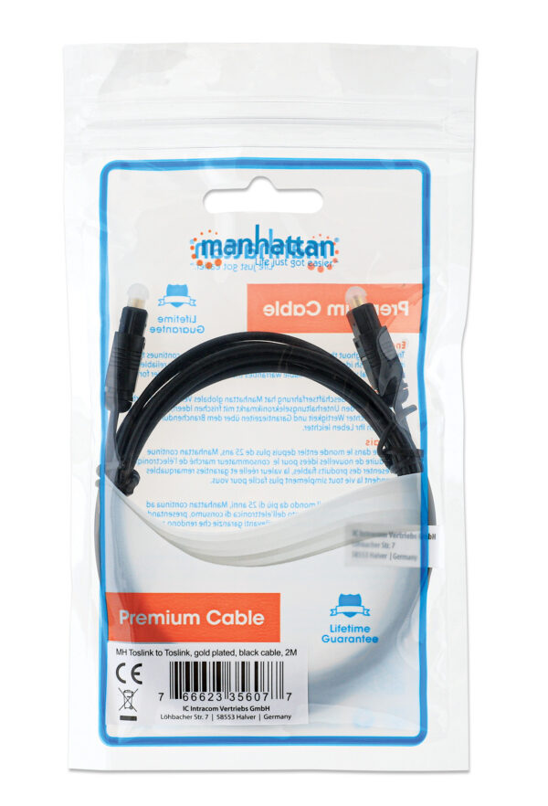 Cavo Audio Ottico Digitale Toslink 2m - immagine 2
