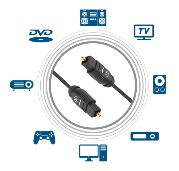 Cavo Audio Ottico Digitale Toslink 2m - immagine 4