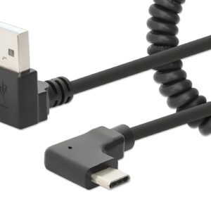 Cavo di Ricarica USB-A a USB-C™ 1m Spiralato Nero