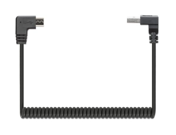 Cavo di Ricarica USB-A a Micro-USB 1m Spiralato Nero - immagine 4