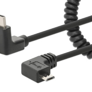 Cavo di Ricarica USB-C™ a Micro-USB 1m Spiralato Nero